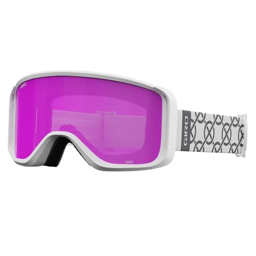 Giro Sagen Adult Snow Goggles - White Monogram Strap with Amber Pink/Yellow Lenses - Image 1