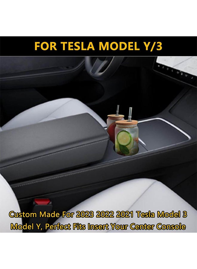 Depend - Center Console Cup Holder Insert Compatible With Tesla Model 3 / Y Accessories Only Fit New Console (Gray) - Image 1