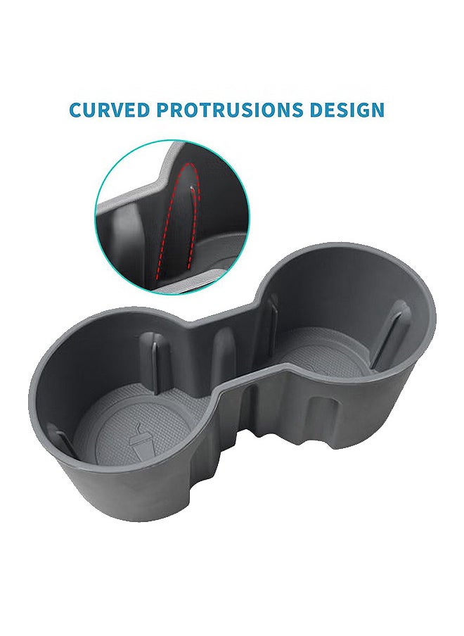 Depend - Center Console Cup Holder Insert Compatible With Tesla Model 3 / Y Accessories Only Fit New Console (Gray) - Image 1