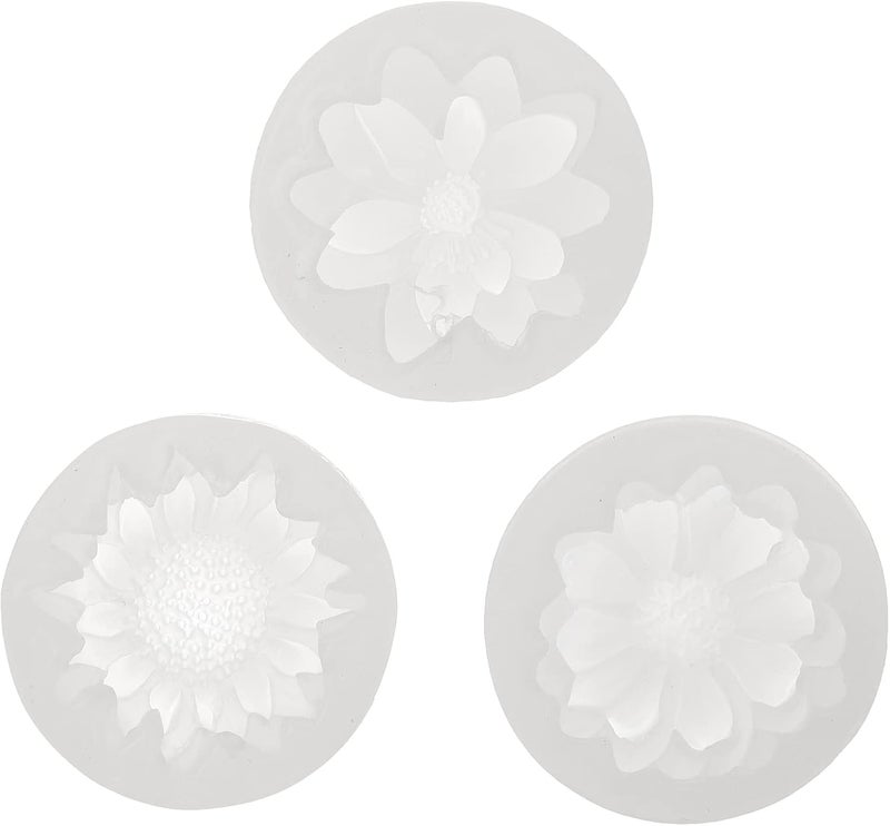 comfrt 3pcs Resin Molds Flower Silicone Casting Molds DIY Epoxy Mold Crystal Drop Mold Necklace Pendant Earrings Craft Jewelry Silicone Mold - Image 2