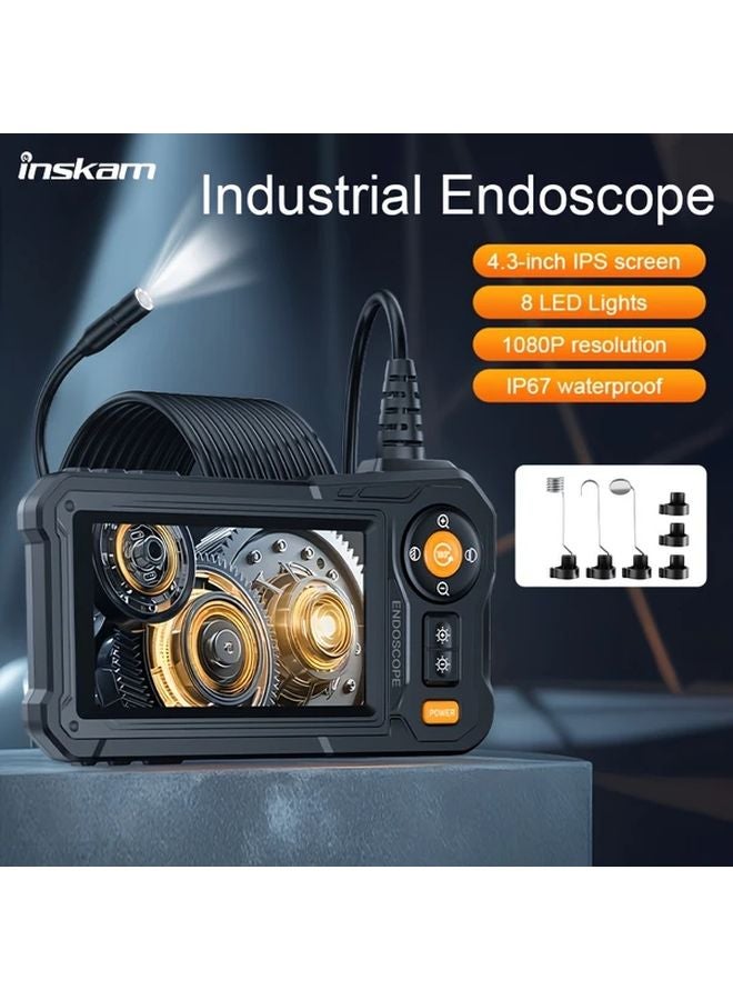 Inskam 4.3 Inch 1080P Industrial Endoscope 8mm Camera 8 LED Lights USB Power - Image 2