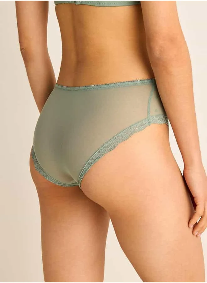 فاف Lace Detail Briefs with Elasticated Waistband