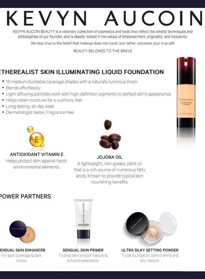 Kevyn Aucoin The Etherealist Skin Illuminating Foundation, EF 02 (Light) shade: Comfortable, shine-free, smooth, moisturize. Medium to full coverage. Makeup artist go to. Even, bright & natural look. - Image 3