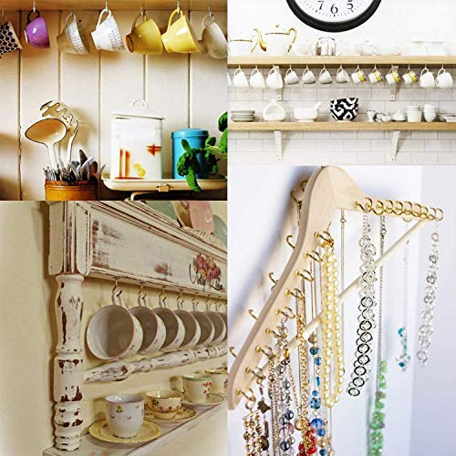 DIY Crafts DIY Crafts Design No 8 Pack of 50 Pcs Ceiling HooksCup Hook Holder Gold Design No 8 Pack of 50 Pcs  - Image 2