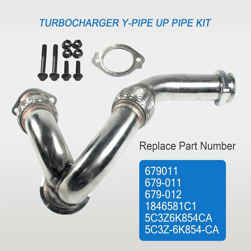 JDMSPEED New Turbocharger Y-Pipe Up Pipe Kit With Gasket Replacement For Ford 6.0L Diesel 2003-2007 Replaces# 5C3Z6K854CA 679-011 679-012 1846581C1 - Image 3