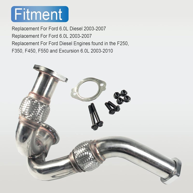 JDMSPEED New Turbocharger Y-Pipe Up Pipe Kit With Gasket Replacement For Ford 6.0L Diesel 2003-2007 Replaces# 5C3Z6K854CA 679-011 679-012 1846581C1 - Image 4