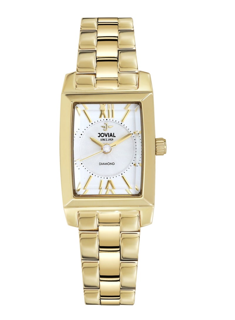 جوفيال لوناريا، مزيجٌ أنيقٌ من النعومة والقوة، يُجسّد أناقة القمر في كل تفاصيله. بمركزه الماسي المتألق وحوافه الزجاجية المنحنية، يُشعّ بسحرٍ أنثويٍّ خالد. - Image 1