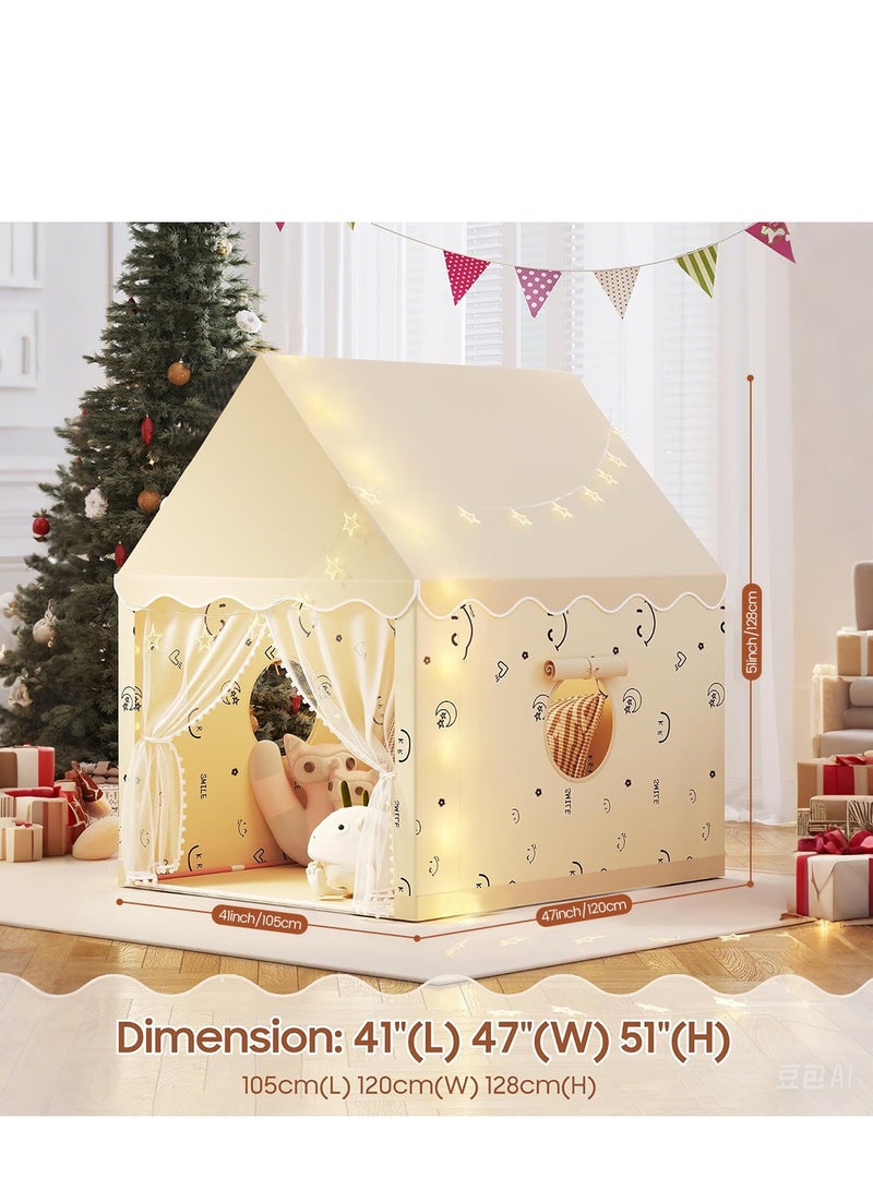 AccLoo Large Kids Tent for Indoor Play, Sturdy Play Tents for Toddlers with Storage Bag, Kids Outdoor Room Toys for Boys Girls aged 3-10 Years Old, Washable Polyester Fabric, Detachable Metal Frame  - Image 1