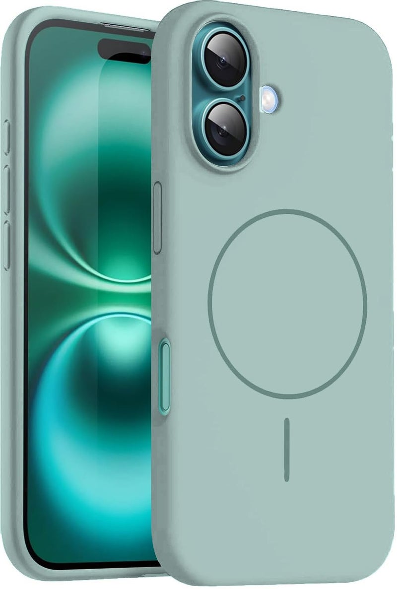 DIZORO Magnetic for iPhone 16 Case, Compatible with MagSafe, Integrated Silicone Camera Control Cover, Thicken Shockproof Drop Protection Phone Case for 16,Mint Green - Image 1