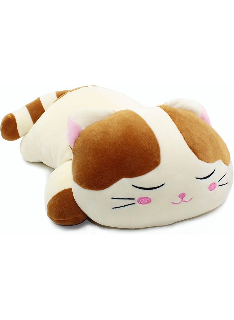 DANIM Sleeping Cat Hugging Pillow Stuffed Animals Plush Soft Toy Cute Sleeping Cat Plush Pillow Soft and Cuddly Stuffed Animal Toy for Kids and Adults Brown 23.5 - Image 2