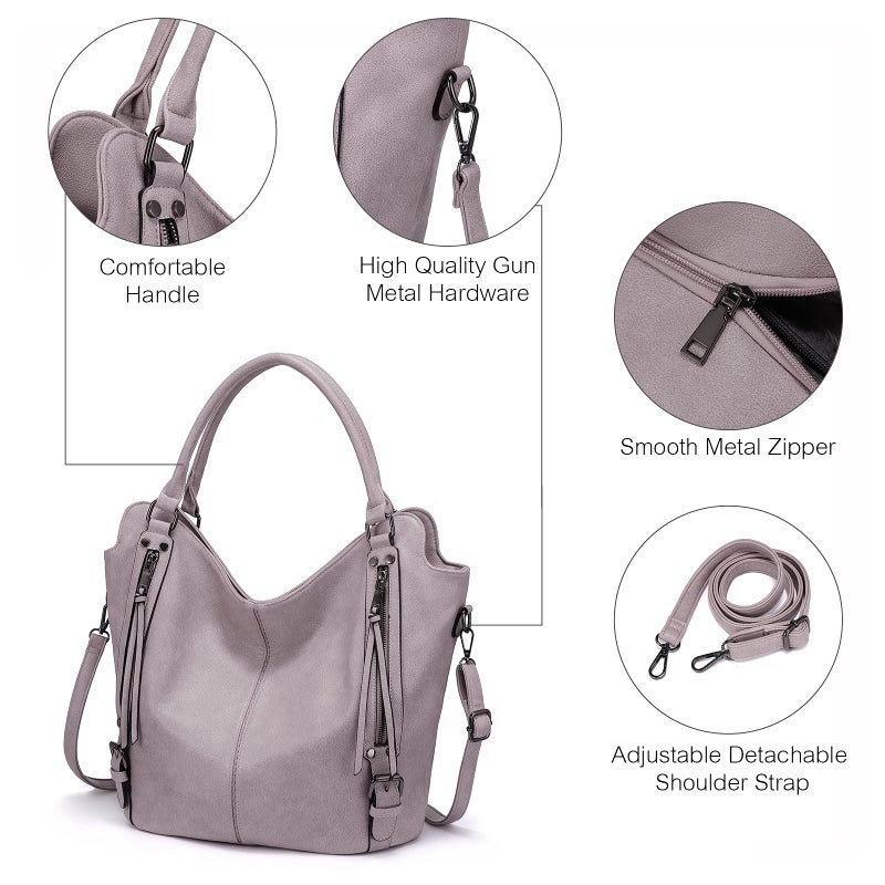 Realer Tote Bag for Women PU Leather Shoulder Bags Fashion Hobo Bags Large Purse and Handbags with Adjustable Shoulder Strap - Image 2