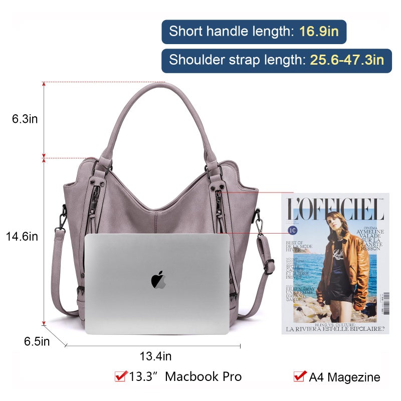 Realer Tote Bag for Women PU Leather Shoulder Bags Fashion Hobo Bags Large Purse and Handbags with Adjustable Shoulder Strap - Image 5