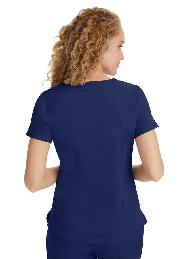 Healing Hands Purple Label Scrubs Women's Jane V-Neck 2 Pocket Top, Navy, L - Image 4
