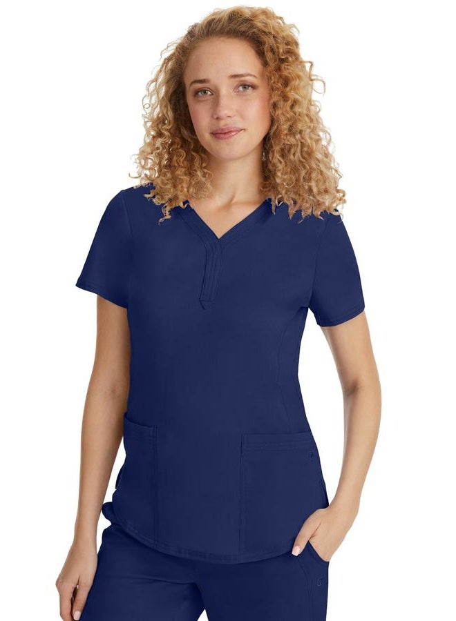 Healing Hands Purple Label Scrubs Women's Jane V-Neck 2 Pocket Top, Navy, L - Image 5