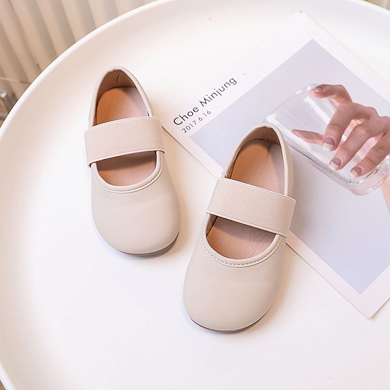 Girl'S Leather Shoes 2024 Spring New Style Girl'S Soft Sole Stylist Shoes Children'S Princess Baby'S Casual Bean - Image 1