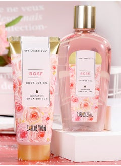 spa luxetique Spa Gift Basket for Women, Spa Gifts for Women, 10pcs Rose Home Spa Sets, Relaxing Gift Basket with Bath Salts, Body Lotion, Bubble Bath, Birthday Woman Gift Baskets  - Image 5