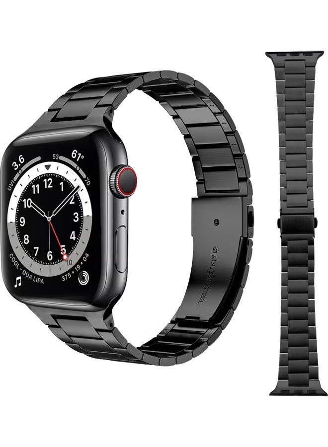 Perfii Replacement Band For Apple Watch Series 1/2/3/4/5/6/SE 42/44/46mm Black - Image 2