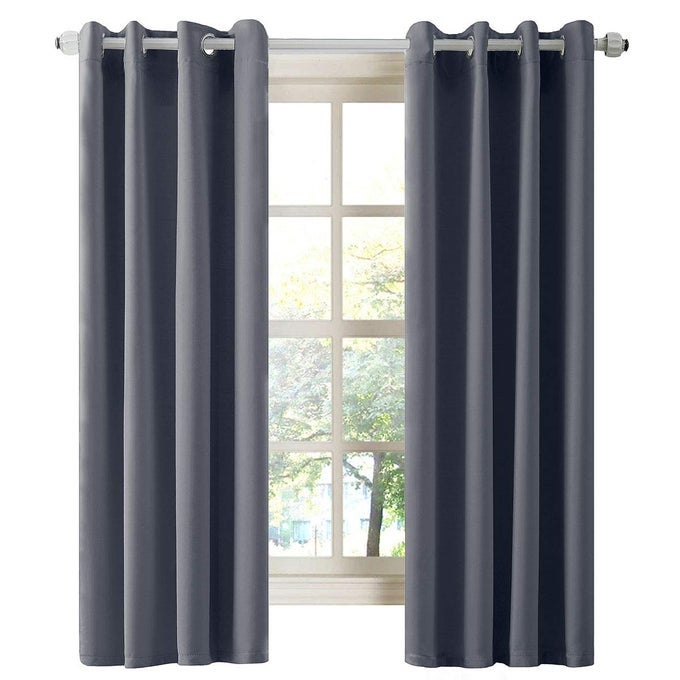 THERMAL INSULATED BLACKOUT DARKENING GROMMET LIVING ROOM CURTAINS WINDOW DRAPES FOR BEDROOM PACK OF 2 PANELS