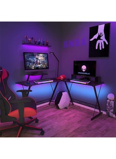 Favarey L-Shaped Desk Computer Corner Table, 51" Home Gaming Desk, Office Writing Workstation with Large Monitor Stand, Space-Saving, Easy to Assemble  - Image 2