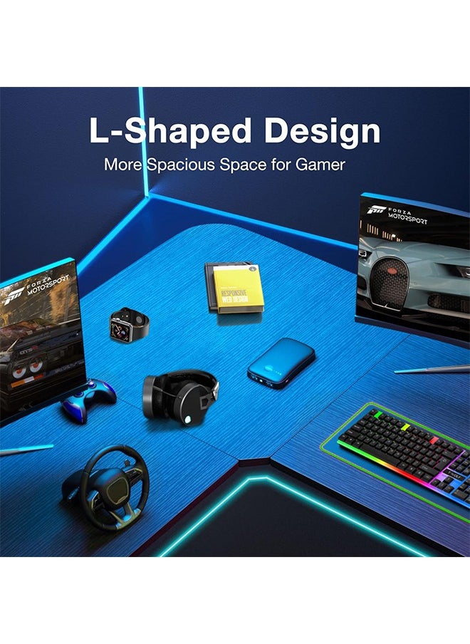 Favarey L-Shaped Desk Computer Corner Table, 51" Home Gaming Desk, Office Writing Workstation with Large Monitor Stand, Space-Saving, Easy to Assemble  - Image 4