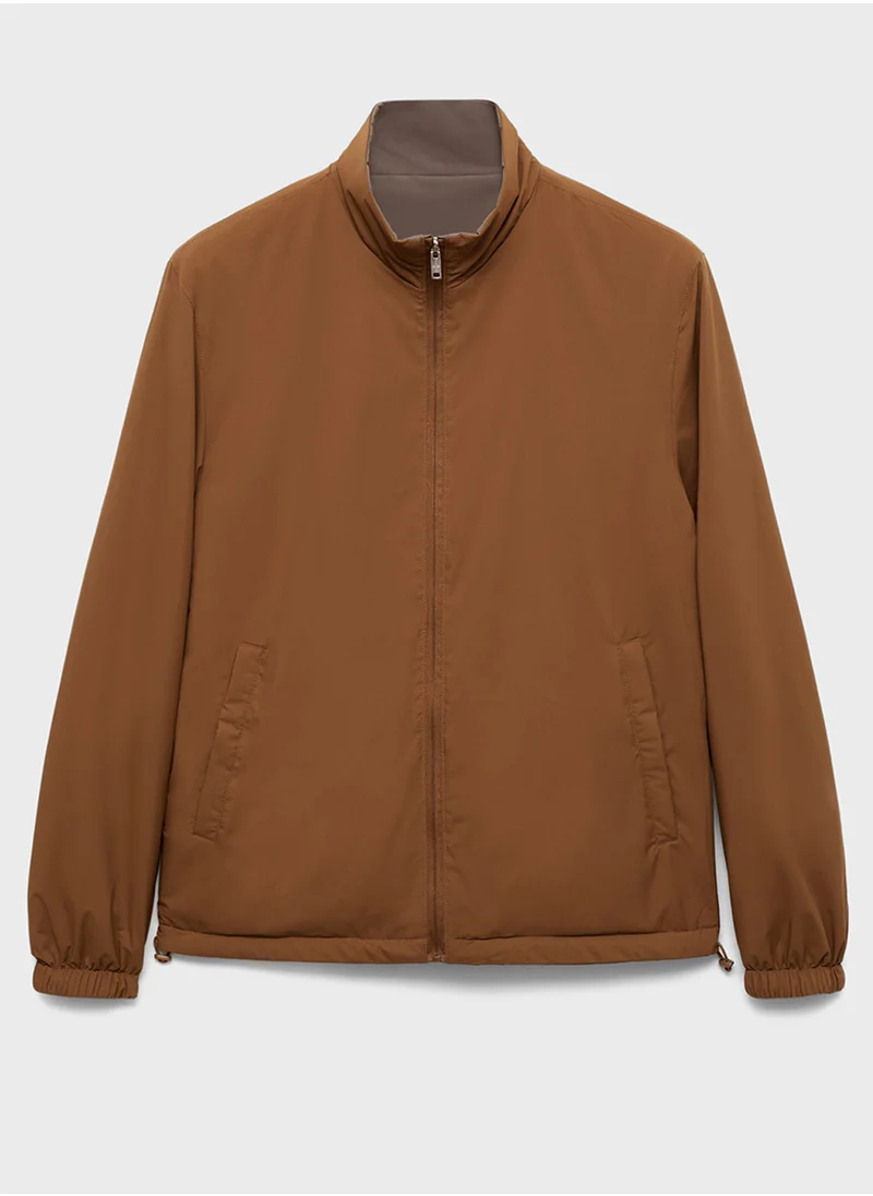 Mango Man Reversible Quilted Water Repellent Jacket