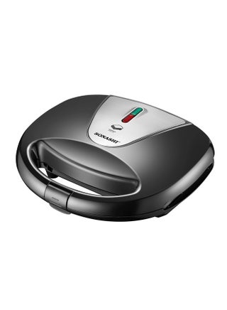 2 Slice Sandwich Maker with Non-Stick Plates | Overheat Protection, Power On/Off and Ready Indicator | Perfect for Breakfast 2 Slices 750 W SSM-884 Black/Silver - view 2