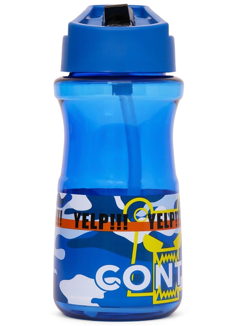 Eazy Kids Water Bottle 500ml With Straw - Blue  - Image 1