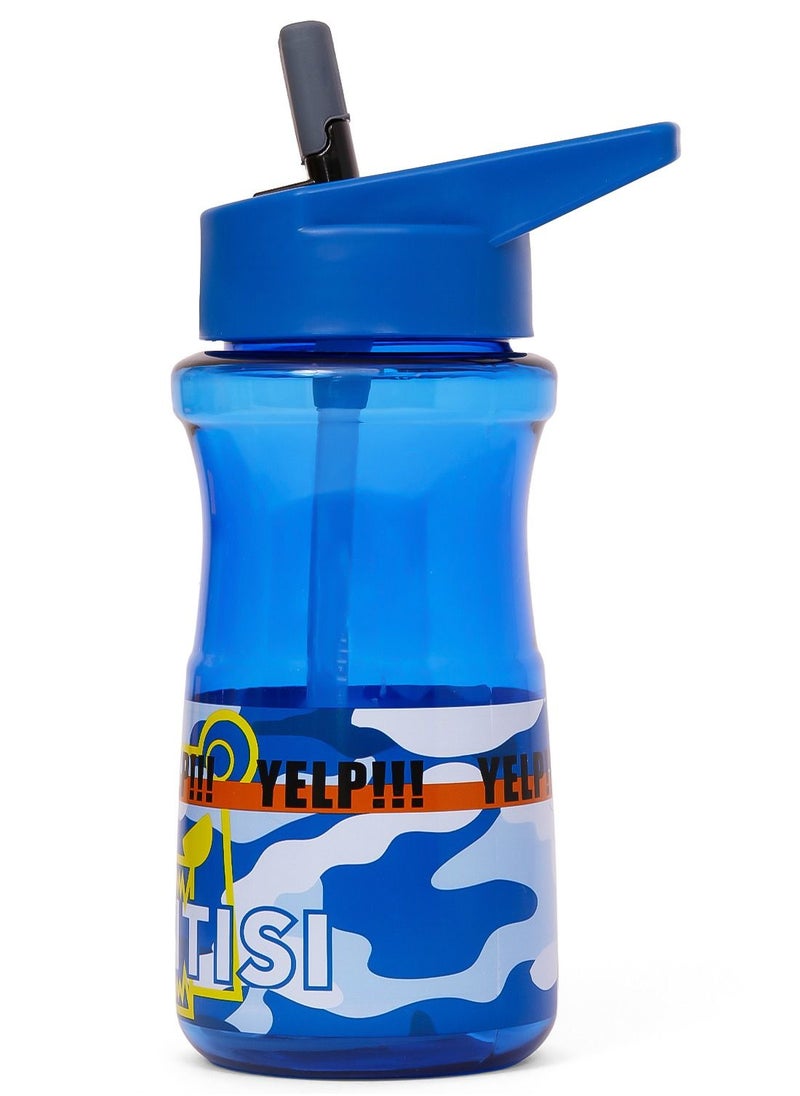 Water Bottle 500ml With Straw - Blue
