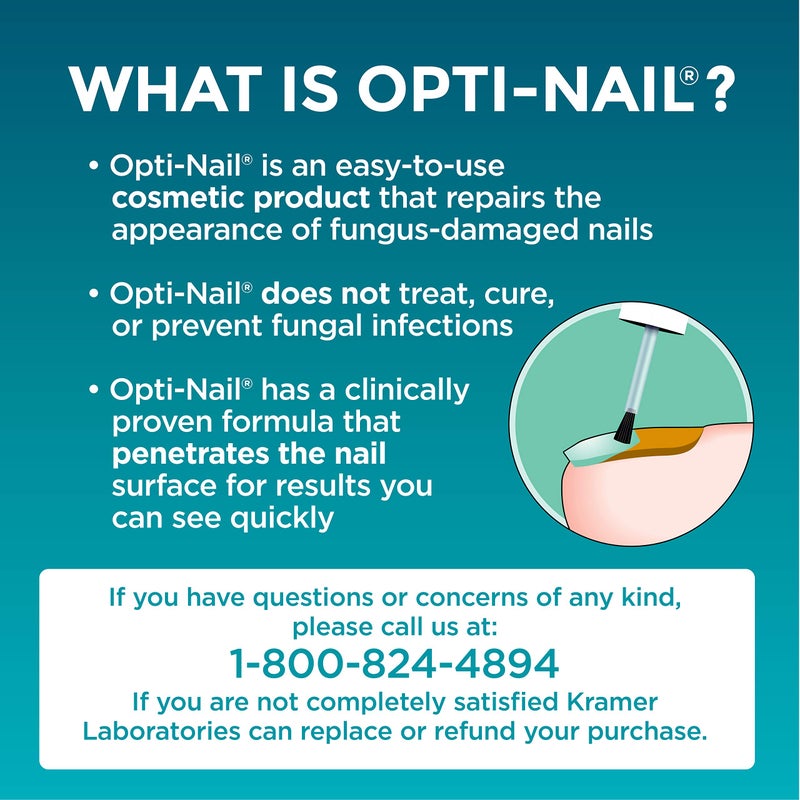 Opti-Nail أوبتي-نايل لإصلاح الأظافر الفطرية مع فرشاة التطبيق، يستعيد المظهر الصحي للأظافر المتغيرة اللون أو التالفة بسبب فطر الأظافر - Image 4