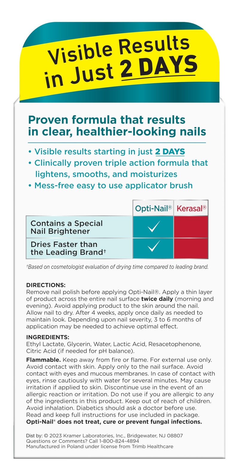 Opti-Nail أوبتي-نايل لإصلاح الأظافر الفطرية مع فرشاة التطبيق، يستعيد المظهر الصحي للأظافر المتغيرة اللون أو التالفة بسبب فطر الأظافر - Image 2