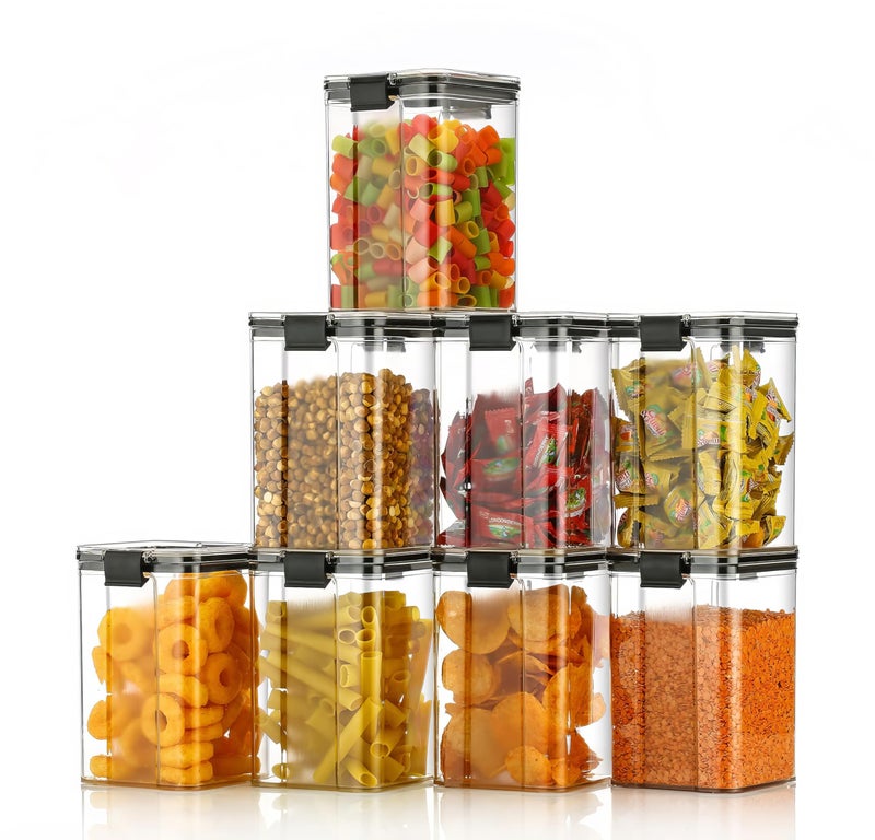 flymore Air Tight Containers For Kitchen Storage Set, Bpa Container For Kitchen Storage Set, Kitchen Organizer And Kitchen Accessories Items & Storage(1200 Ml Set Of 4)(Plastic) Transparent - Image 1