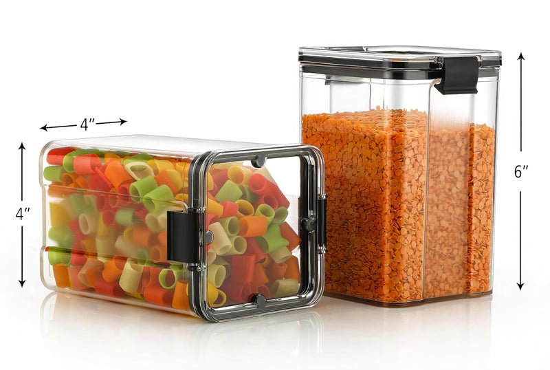 flymore Air Tight Containers For Kitchen Storage Set, Bpa Container For Kitchen Storage Set, Kitchen Organizer And Kitchen Accessories Items & Storage(1200 Ml Set Of 4)(Plastic) Transparent - Image 3