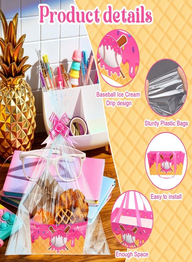 Easywiny 12 PCS Ice Cream Drip Baseball Birthday Party Supplies Gift Basket with Handles Ice Cream Drip Party Treat Boxes Sport Theme Gift Box Summer Decorations for Team Birthday Baby Shower Parties Favors - Image 3