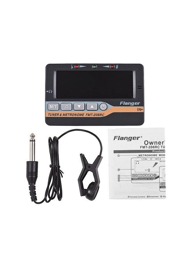 Flanger Guitar Tuner for Chromatic Guitar Bass Violin Ukulele Color LCD Display Screen Portable Guitar Tuner with 6.35mm Plug Pickup Clip Professional 3-in-1 Tuner Metronome Sound - Image 2