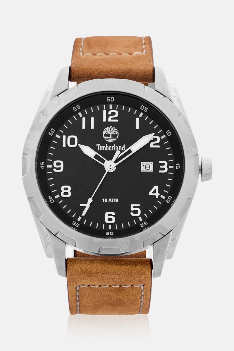 Timberland Men T TBL13330XS-02 Leather Analog Watch 45 mm, Brown  - Image 1