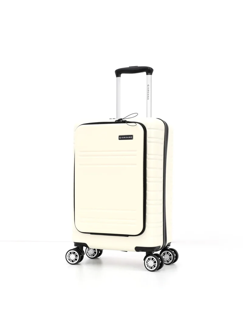 جيوردانو حقيبة ترولي جيوردانو بعجلات مزدوجة صلبة مقاس  بوصة حجم مقصورة، عاجي