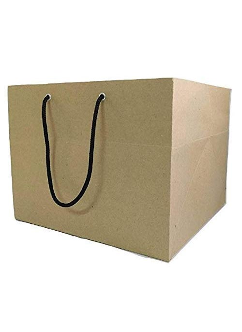 BAKING SET Baking Set 1 kg Cake Paper Carry Bag with Handle Brown Pack of 5 Pcs  - Image 1