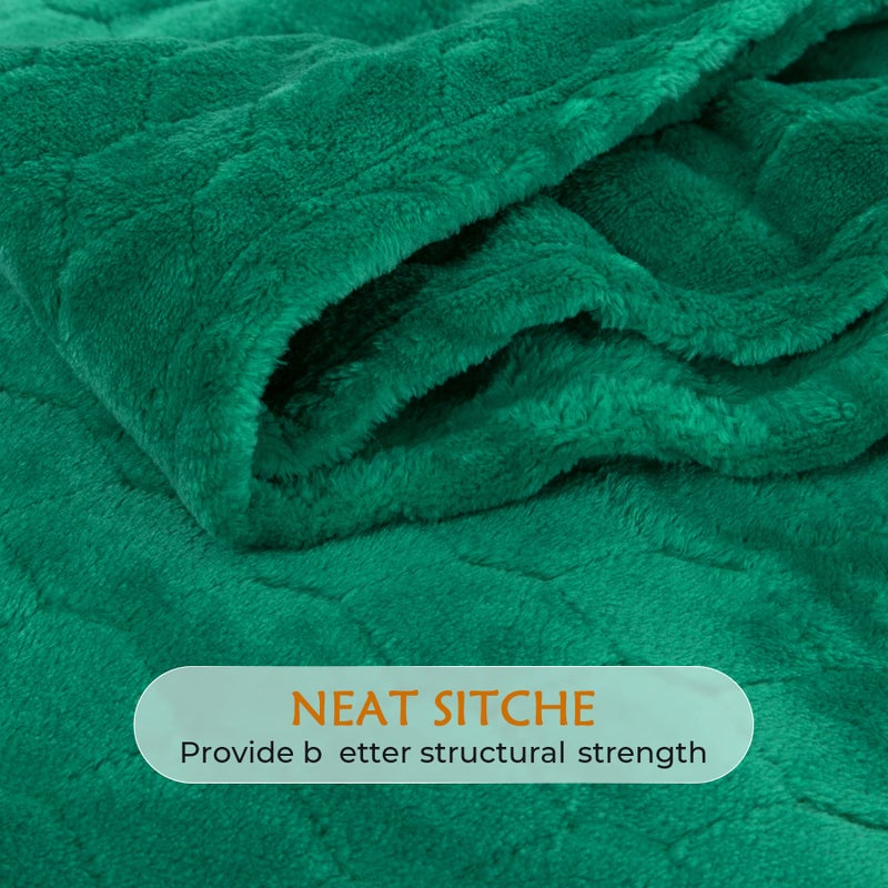 TOONOW Fleece Blanket Super Soft Cozy Throw Blanket 50" x 60", Lightweight Fuzzy Comfy Textured Flannel Blanket Warm Plush Throw Blankets for Couch, Sofa, Bed, Emerald - Image 5