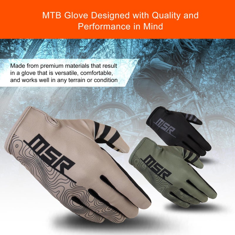 MSR Rush MTB Mountain Bike Dirt Bike Motocross MX BMX Outdoor Sports ATV UTV Powersports Riding Gloves for Men and Women Medium Black - Image 5