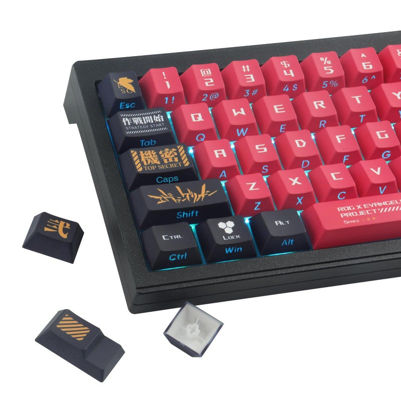 JOMKIZ PBT Keycaps,129 Keys Dye Sublimation Cherry Profile Keycaps Side Engraved Transparent Keycap Set for Cherry MX Switches ASIN/ISO Layout Mechanical Keyboards - Image 1