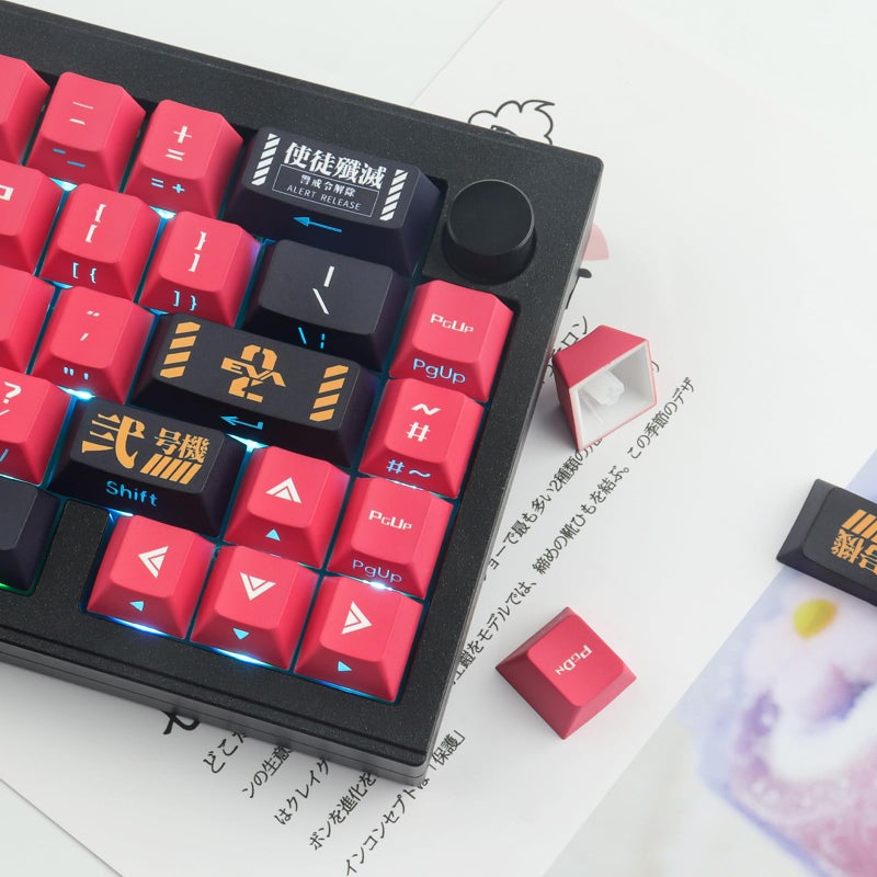 JOMKIZ PBT Keycaps,129 Keys Dye Sublimation Cherry Profile Keycaps Side Engraved Transparent Keycap Set for Cherry MX Switches ASIN/ISO Layout Mechanical Keyboards - Image 4