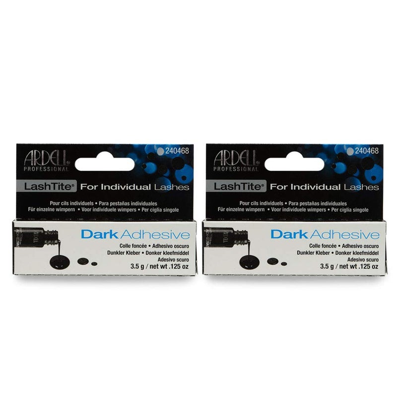 ARDELL لاصق أارديل لاش تايت داكن للرموش الصناعية الفردية، يثبت رموش العيون الاصطناعية لأسابيع، 0.125 أونصة، عبوتين - Image 1