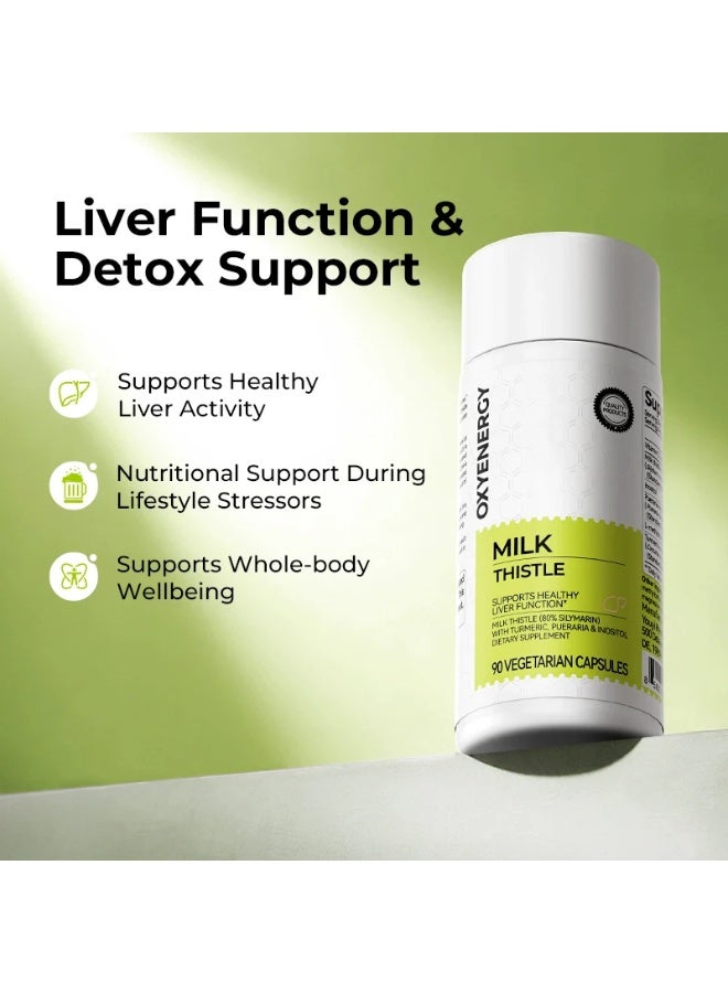 OxyEnergy Milk Thistle 300mg with Vitamin C, Inositol & Pueraria – Liver Detox & Antioxidant Supplement – Supports Healthy Liver & Wellness – 90 Vegetarian Capsules - Image 4