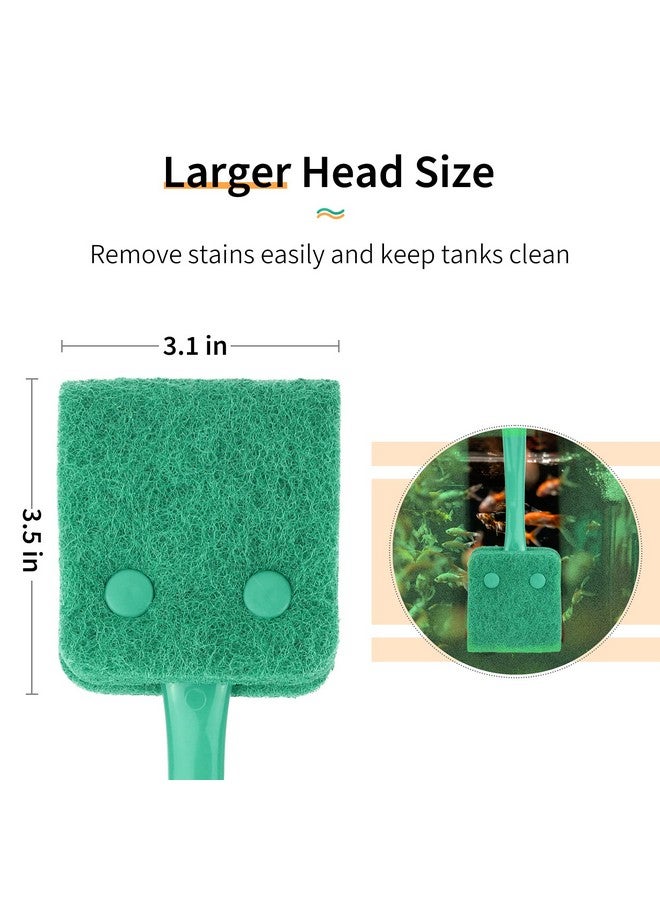 Fish Tank Cleaning Tools Aquarium Algae Scraper Sponge Brush Cleaning Scrubber With 10 Inch NonSlip Handle For Glass Fish Tanks - Image 3