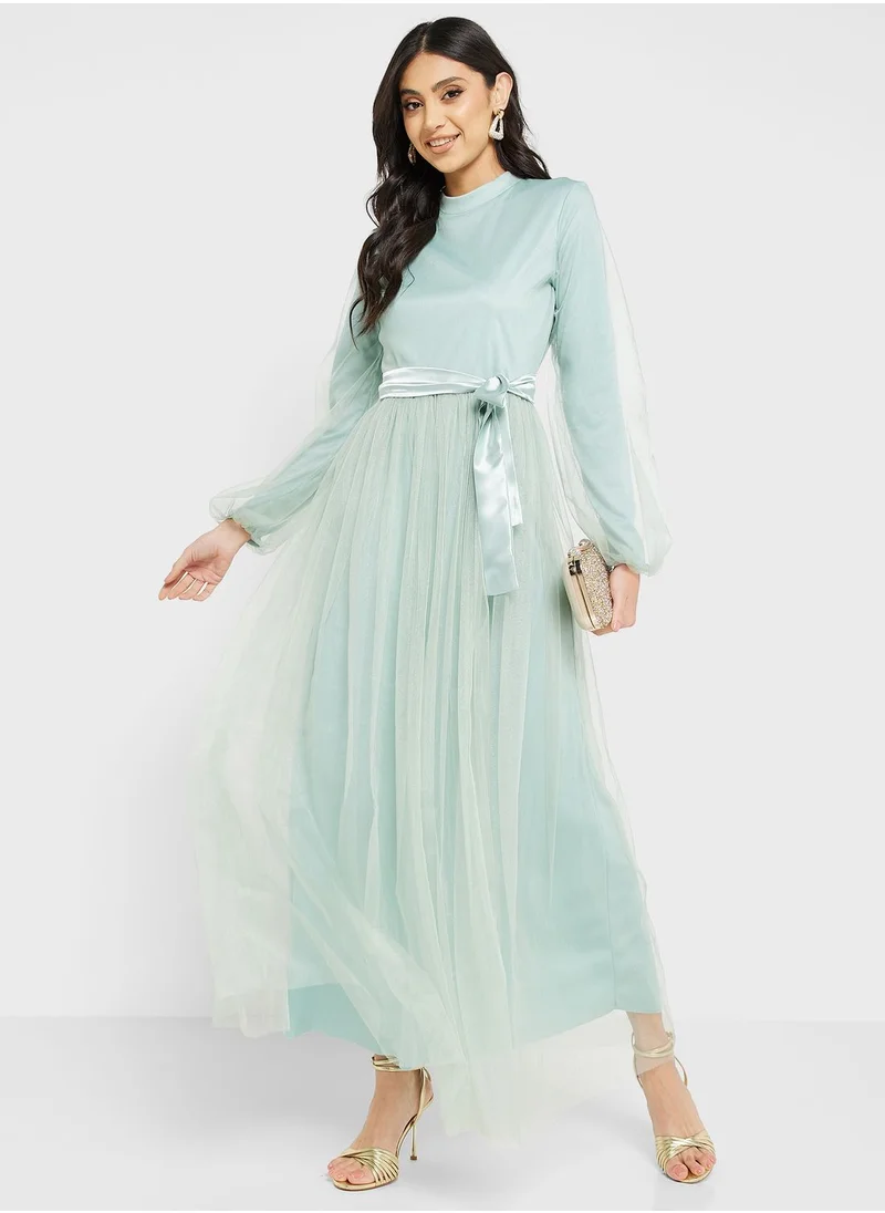 Khizana Puff Sleeve Tulle Dress