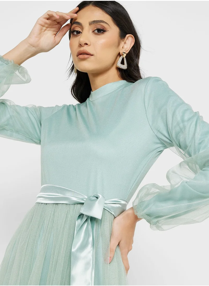 Khizana Puff Sleeve Tulle Dress