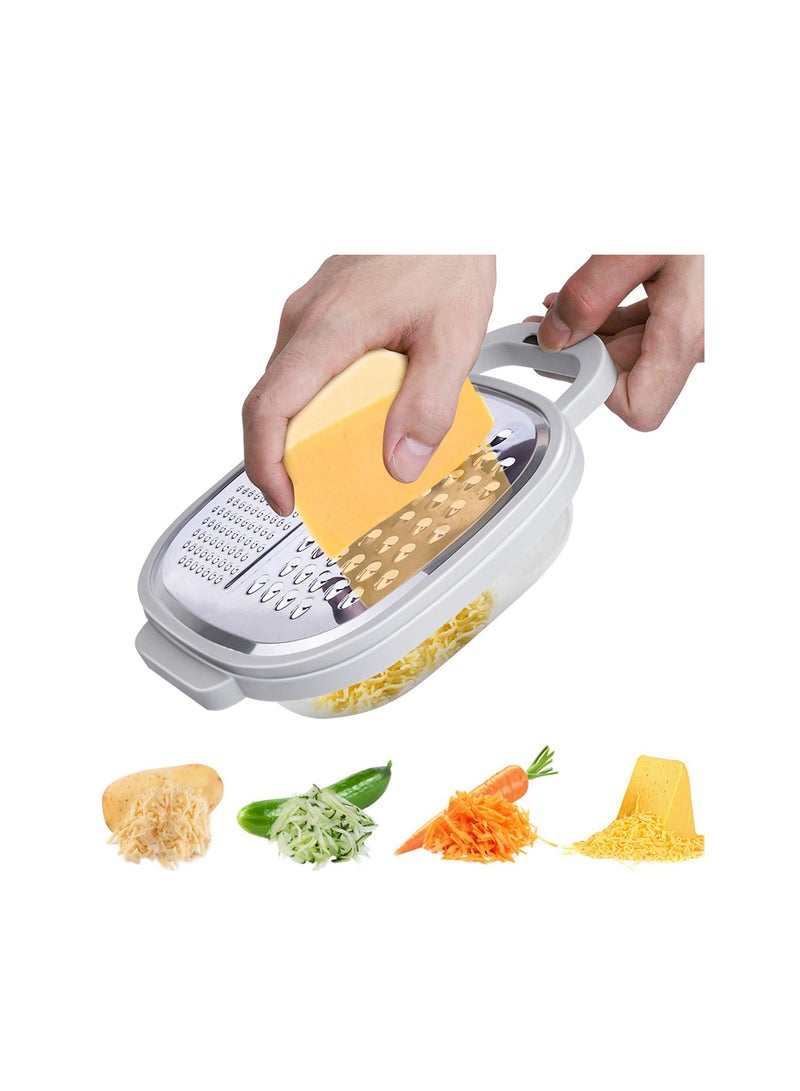 Excefore Cheese Grater Easy to Use Graters for Kitchen with Container and Lid for Cheese Vegetables Ginger Graters for Cheese Nutmeg Fruit Chocolate Ginger and Garlic Box Grater for Kitchen  - Image 1