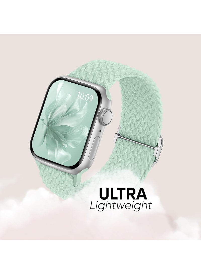 6 Pack Braided Stretchy Bands Compatible with Apple Watch Band 38mm 40mm 41mm 42mm Women Men, Adjustable Nylon Solo Loop Elastic Straps for iWatch Series 10 9 8 7 6 5 4 3 SE Ultra - Image 4