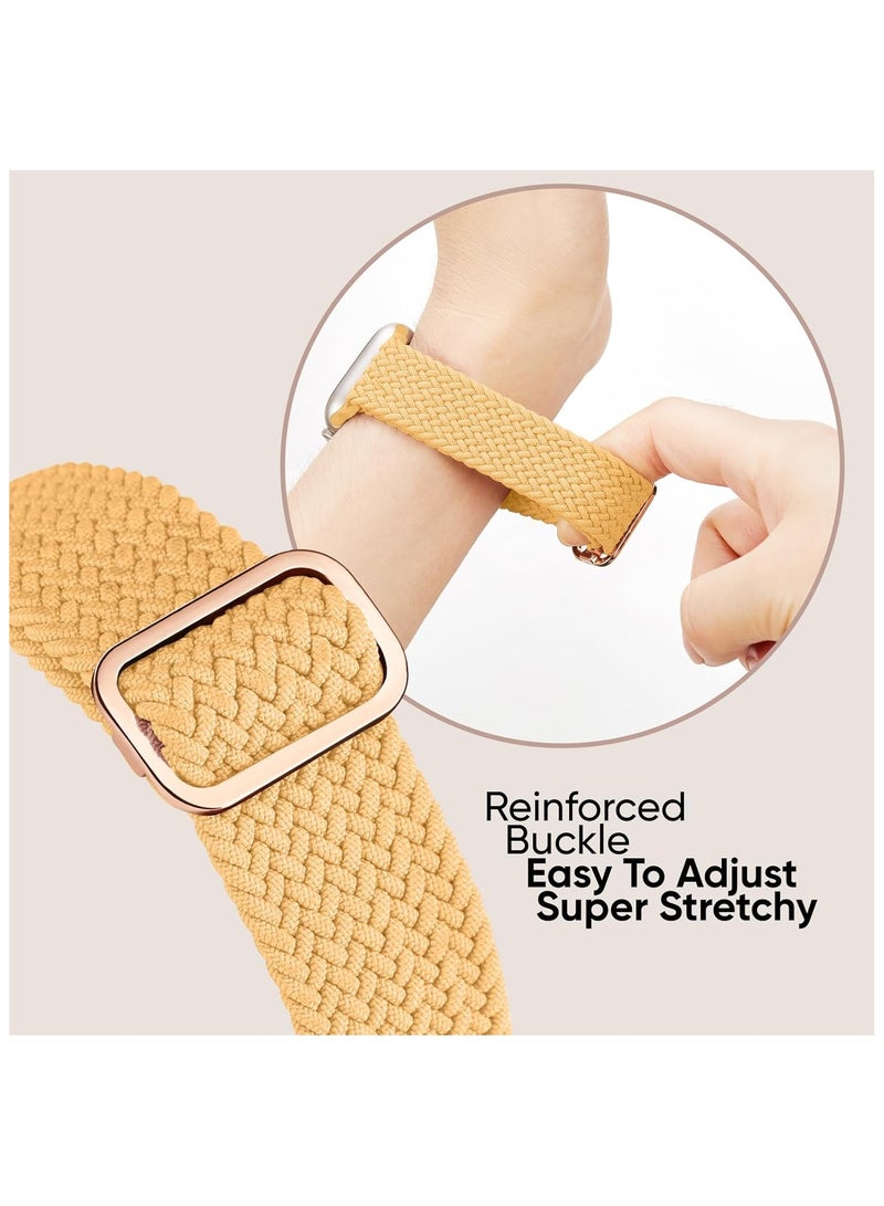 6 Pack Braided Stretchy Bands Compatible with Apple Watch Band 38mm 40mm 41mm 42mm Women Men, Adjustable Nylon Solo Loop Elastic Straps for iWatch Series 10 9 8 7 6 5 4 3 SE Ultra - Image 5