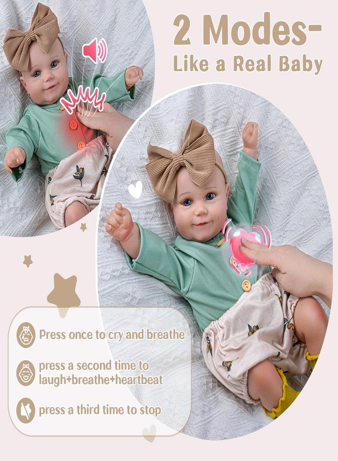 BABESIDE 3-in-1 Interactive Reborn Baby Dolls, 20Inch Cute Soft Vinyl Realistic-Newborn Baby Doll Poseable Real Life Lifelike Baby Dolls w/Doll Accessories for 3+ Year Old Girls - Image 3